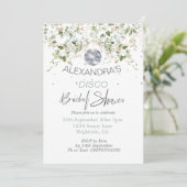 Disco Dusty Blue Floral Ball Vrijgezellenfeest Kaart (Staand voorkant)