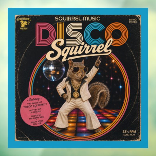 Disco Eekhoorn Raamsticker (Vel 3)