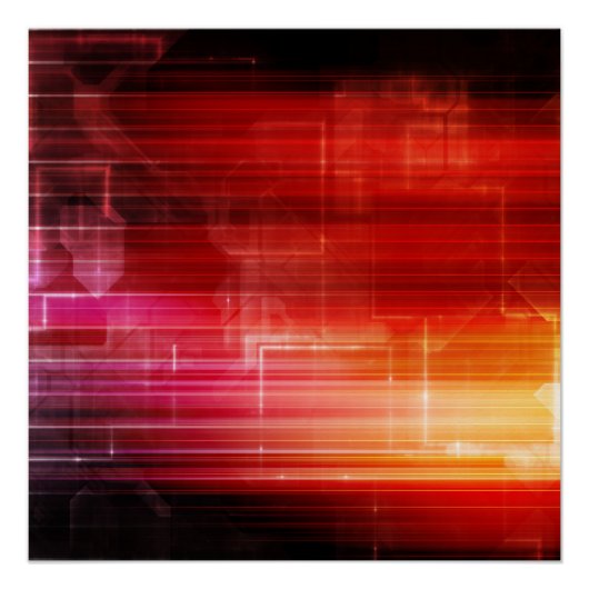 Disco Electronic Music Techno Party Background Art Poster (Voorkant)