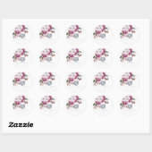 Disco Elegant Floral Wedding Classic Ronde Sticker (Vel)