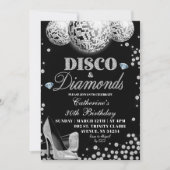 Disco en diamanten volwassen verjaardagsfeest kaart (Voorkant)