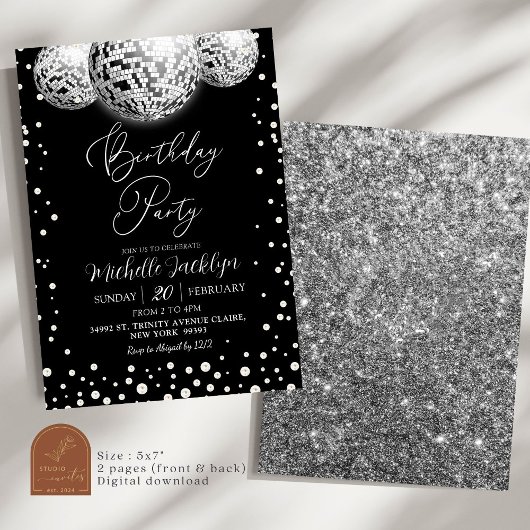 Disco en Parels Volwassen Verjaardagsfeest Kaart