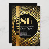 Disco feest, goud, elke leeftijd, verjaardagsfeest kaart (Voorkant / Achterkant)