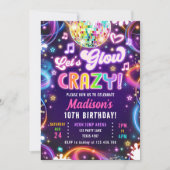 Disco Feestje Laten Gloeien Neon Gloei Meisje Verj Kaart (Voorkant)