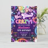 Disco Feestje Laten Gloeien Neon Gloei Meisje Verj Kaart (Staand voorkant)