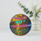 Disco Fever: Aangepaste Retro Disco Bal Uitnodigin Kaart (Staand voorkant)