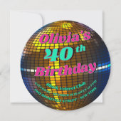 Disco Fever: Aangepaste Retro Disco Bal Uitnodigin Kaart (Voorkant)