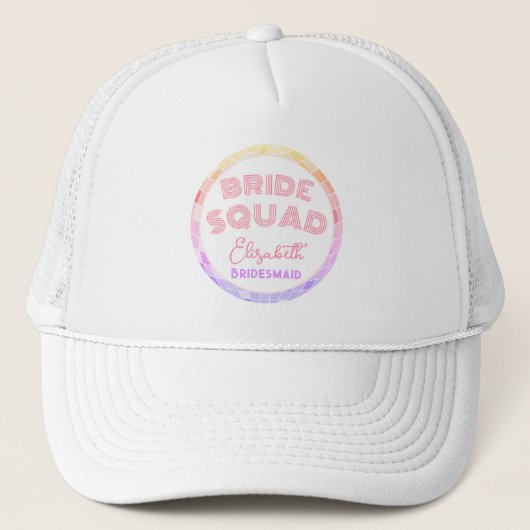 Disco Fever Bachelorette Bruid Squad Bruidsmeisje Trucker Pet (Voorkant)