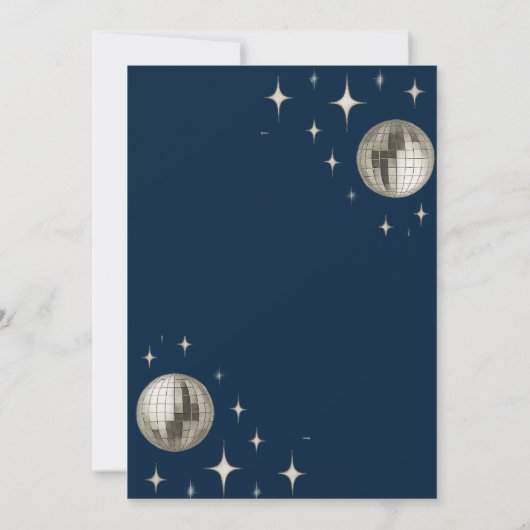 Disco Fever Bachelorette Party – Zilveren Disco Kaart (Achterkant)