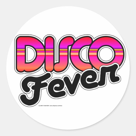 Disco Fever Ronde Sticker (Voorkant)