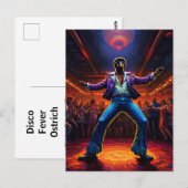 Disco Fever Struisvogel Briefkaart (Voorkant / Achterkant)