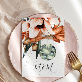 Disco Floral Burnt Sinaasappel Terracota Bruiloft Kaart