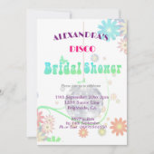 Disco Floral Retro Modern Bridal Shower Kaart (Voorkant)