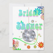 Disco Floral Retro Modern Bridal Shower Kaart (Achterkant)
