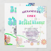 Disco Floral Retro Modern Bridal Shower Kaart (Voorkant / Achterkant)