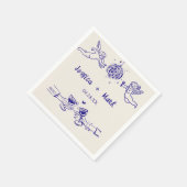 Disco Funky Retro Hand getrokken bruiloft servette Servet (Hoek)