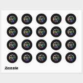 Disco Funny 70s  Theme Dancing 70's Vrouwen Ronde Sticker (Vel)