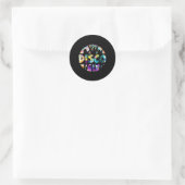 Disco Funny 70s  Theme Dancing 70's Vrouwen Ronde Sticker (Tas)