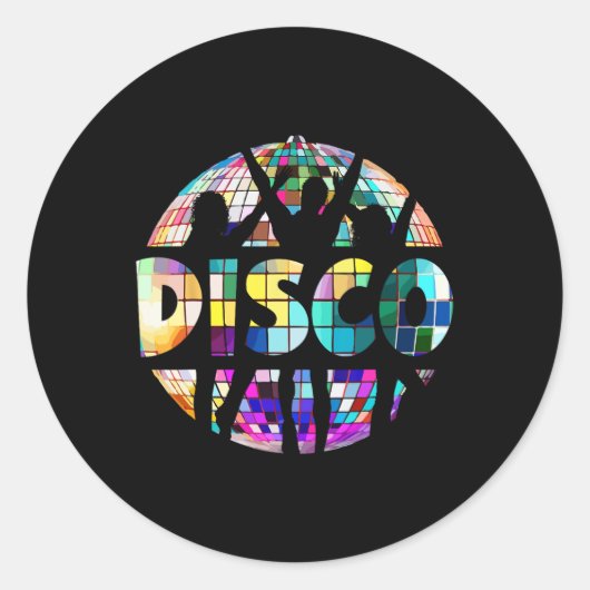 Disco Funny 70s  Theme Dancing 70's Vrouwen Ronde Sticker (Voorkant)
