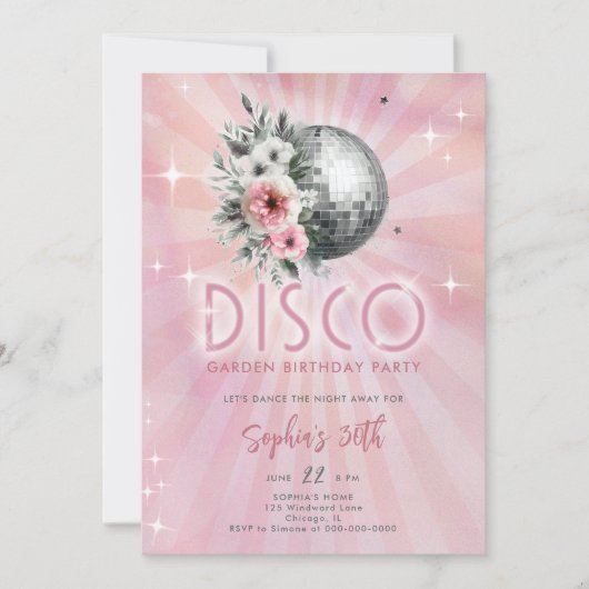 Disco Garden Party 70s Groovy Retro 30e verjaardag Kaart (Voorkant)