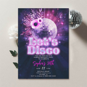 Disco Garden Party 70s Hot Pink Chic 30e verjaarda Kaart