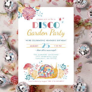 Disco Garden Party Verjaardag Kaart