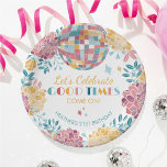 Disco Garden Party vieren goede tijden verjaardag Papieren Bordje<br><div class="desc">Voor uw groovy Disco Garden Party verjaardagsviering is ons leuke disco verjaardagsfeestje bord een must-have. Met een speels disco bal design versierd met pastel kleuren, twinkelende sterren en bloemetjes, voegt dit bord een vleugje retro plezier toe aan uw servies. De kleurrijke tekst luidt "vier goede tijden, kom op", geïnspireerd door...</div>