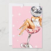 Disco Girl Cocktail Party Uitnodigen Kaart (Achterkant)