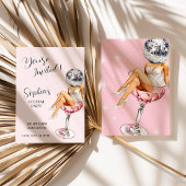 Disco Girl Cocktail Party Uitnodigen Kaart