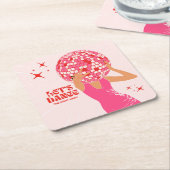 Disco Girl Kartonnen Onderzetters (Schuin)