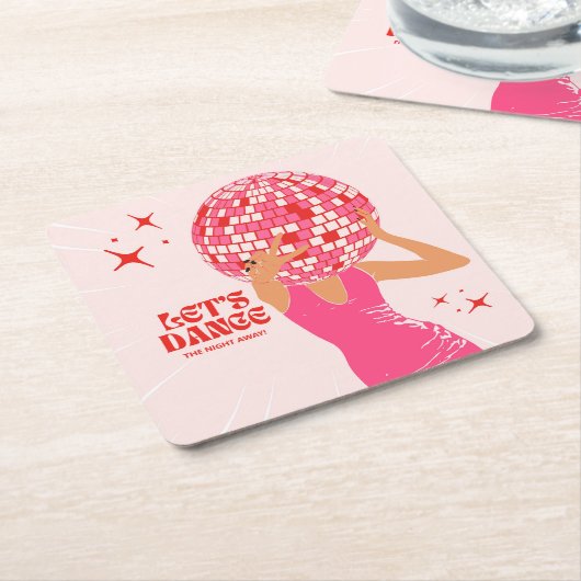 Disco Girl Kartonnen Onderzetters (Schuin)