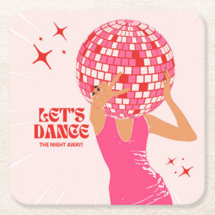 Disco Girl Kartonnen Onderzetters