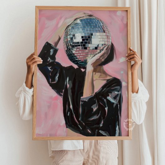 Disco Girl Schilderij Print