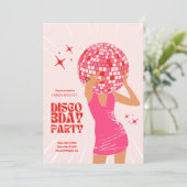 Disco Girl Verjaardag Uitnodiging (Staand voorkant)
