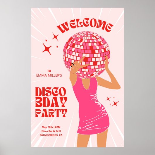 Disco Girl Welkom Poster (Voorkant)