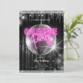Disco Glam Galentine Party Uitnodiging (Staand voorkant)