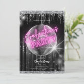 Disco Glam Galentine Party Uitnodiging (Staand voorkant)