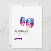 Disco Glam Retro Martini Galaxy Glas Ontwerp Bedankkaart (Achterkant)