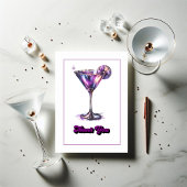 Disco Glam Retro Martini Galaxy Glass Design Bedankkaart