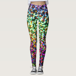 Disco Glitter Rave-patroon Leggings