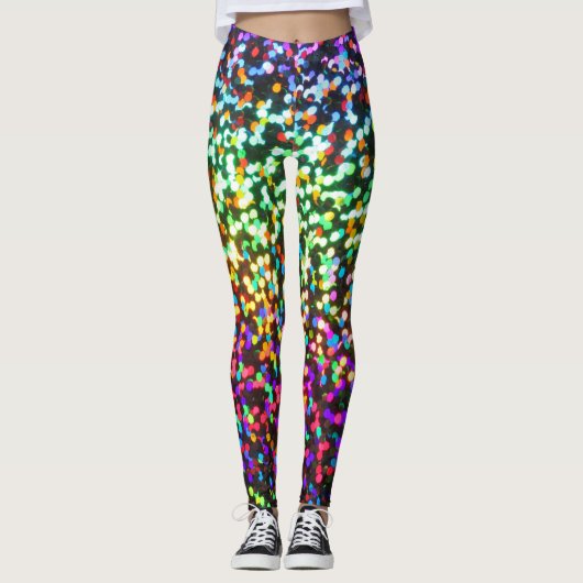 Disco Glitter Rave-patroon Leggings (Voorkant)
