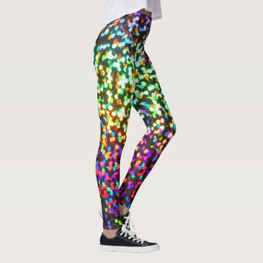 Disco Glitter Rave-patroon Leggings (Rechts)