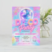 Disco Glow Verjaardagsfeestje Kaart (Staand voorkant)