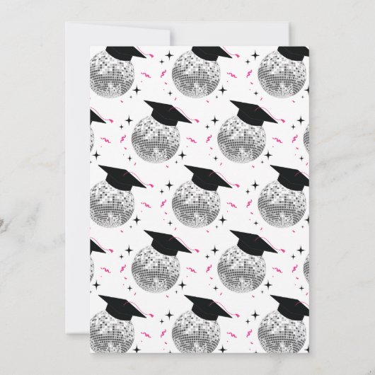 Disco Graduation Party Kaart (Achterkant)