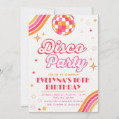 Disco Groovy Feest Uitnodiging (Voorkant)
