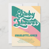 Disco Groovy Retro Baby shower Kaart (Voorkant)