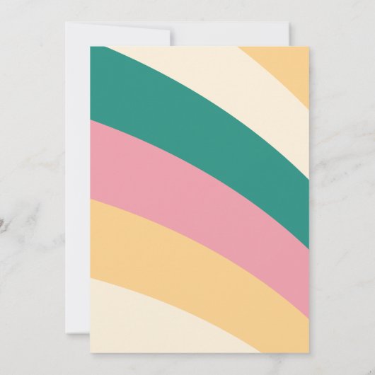 Disco Groovy Retro Baby shower Kaart (Achterkant)