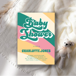 Disco Groovy Retro Baby shower Kaart