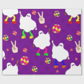 Disco Halloween African Ghost paarse Cadeaupapier (Vlak)