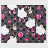 Disco Halloween African Ghost Pink Cadeaupapier (Vlak)